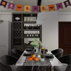 Halloween Spider Web Table Runner, Polyester  Lace Festival Table Cover, Cobweb Table Dinner Cloth for Parties Gatherings#