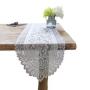Gauze Table Runner Dresser Scarf Lace Macrame Embroidered Table Runners, Chiffon Piano Runner for Wedding Holiday Summer Picnic#