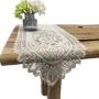 Gauze Table Runner Dresser Scarf Lace Macrame Embroidered Table Runners, Chiffon Piano Runner for Wedding Holiday Summer Picnic#