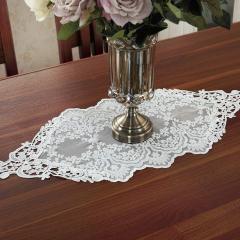 Gauze Table Runner Dresser Scarf Lace Macrame Embroidered Table Runners, Chiffon Piano Runner for Wedding Holiday Summer Picnic#