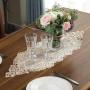 Gauze Table Runner Dresser Scarf Lace Macrame Embroidered Table Runners, Chiffon Piano Runner for Wedding Holiday Summer Picnic#