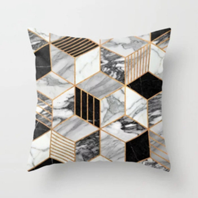 New Design 3D Brief Marble Geometric 50 X 50 Cm Bolster Cushion Cover, 2019 Garden Furniture Soft Cushion/
