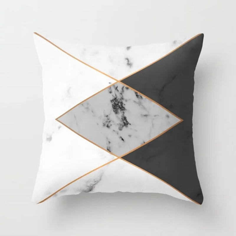 New Design 3D Brief Marble Geometric 50 X 50 Cm Bolster Cushion Cover, 2019 Garden Furniture Soft Cushion/
