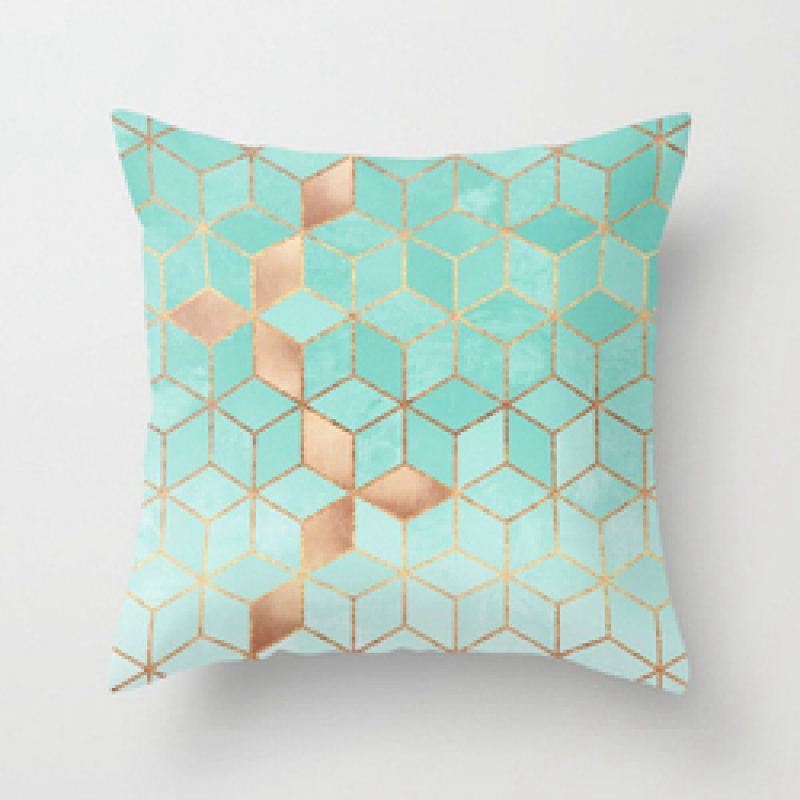 New Design 3D Brief Marble Geometric 50 X 50 Cm Bolster Cushion Cover, 2019 Garden Furniture Soft Cushion/