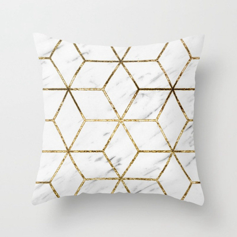 New Design 3D Brief Marble Geometric 50 X 50 Cm Bolster Cushion Cover, 2019 Garden Furniture Soft Cushion/