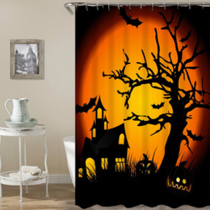 Hot selling new design Polyester Elephant Rustic Decor Shower Curtain