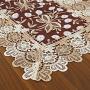 Wholesale Floral Pattern Embroidered Lace Polyester Rectangle burlap terracotta table runner with lace for Home Dining Room