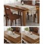 Wholesale Floral Pattern Embroidered Lace Polyester Rectangle burlap terracotta table runner with lace for Home Dining Room