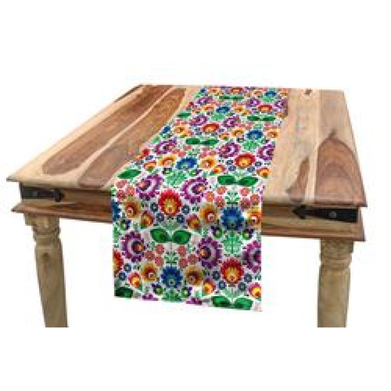 Waterproof Multicoloured Table Runner, Printing Tablecloth for Picnics Outdoor and Indoor#