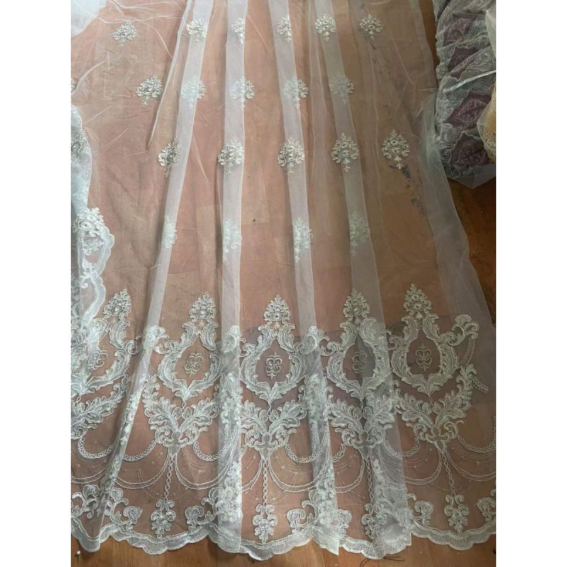 Amazon Simple European style shading gauze integrated finished living room bedroom luxurious atmosphere embroidered curtain/