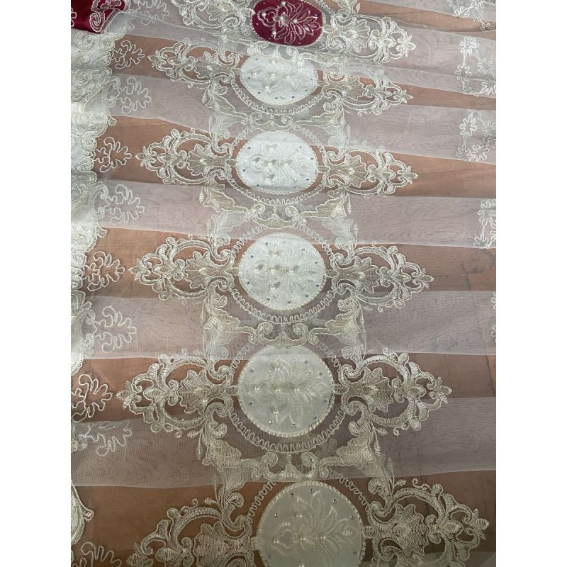 Amazon Simple European style shading gauze integrated finished living room bedroom luxurious atmosphere embroidered curtain/