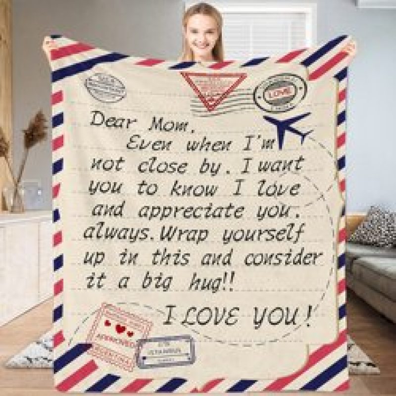 Fleece Blanket to My Daughter Son Wife Letter Printed Quilts Air Mail envelope blanket Positive Encourage and Love Gifts