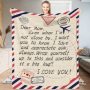 Fleece Blanket to My Daughter Son Wife Letter Printed Quilts Air Mail envelope blanket Positive Encourage and Love Gifts