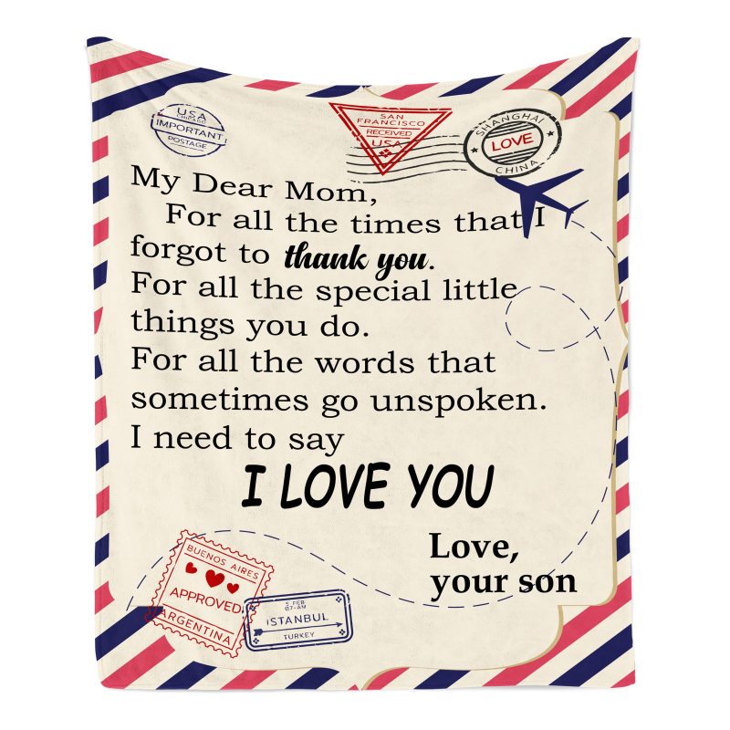 Fleece Blanket to My Daughter Son Wife Letter Printed Quilts Air Mail envelope blanket Positive Encourage and Love Gifts
