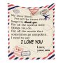 Fleece Blanket to My Daughter Son Wife Letter Printed Quilts Air Mail envelope blanket Positive Encourage and Love Gifts