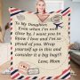 Fleece Blanket to My Daughter Son Wife Letter Printed Quilts Air Mail envelope blanket Positive Encourage and Love Gifts