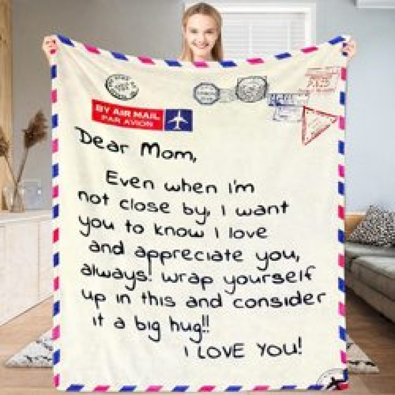 Fleece Blanket to My Daughter Son Wife Letter Printed Quilts Air Mail envelope blanket Positive Encourage and Love Gifts