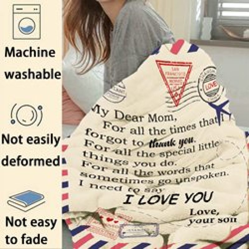 Fleece Blanket to My Daughter Son Wife Letter Printed Quilts Air Mail envelope blanket Positive Encourage and Love Gifts