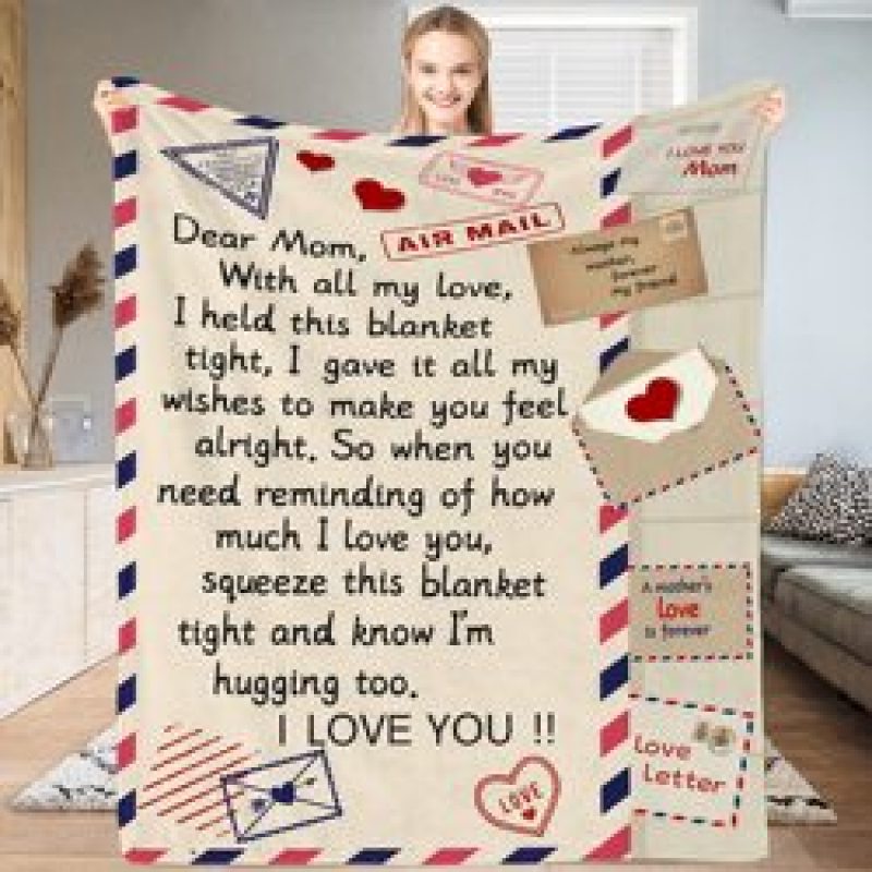Fleece Blanket to My Daughter Son Wife Letter Printed Quilts Air Mail envelope blanket Positive Encourage and Love Gifts