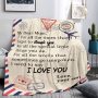 Fleece Blanket to My Daughter Son Wife Letter Printed Quilts Air Mail envelope blanket Positive Encourage and Love Gifts
