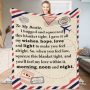 Fleece Blanket to My Daughter Son Wife Letter Printed Quilts Air Mail envelope blanket Positive Encourage and Love Gifts