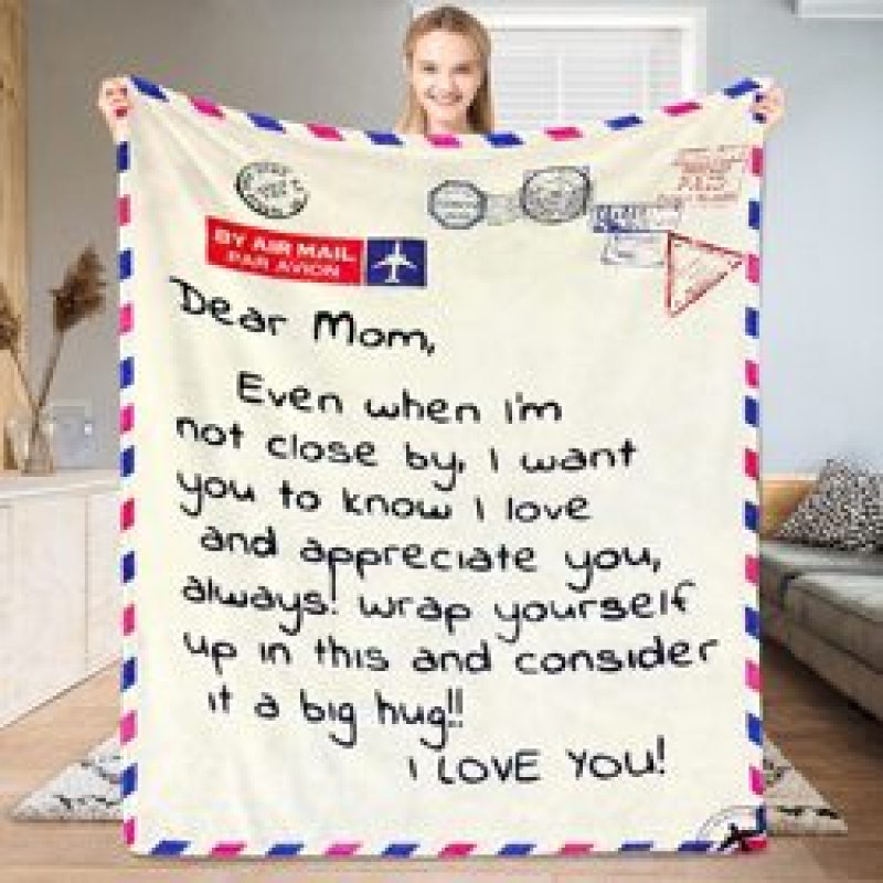 Fleece Blanket to My Daughter Son Wife Letter Printed Quilts Air Mail envelope blanket Positive Encourage and Love Gifts