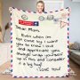 Fleece Blanket to My Daughter Son Wife Letter Printed Quilts Air Mail envelope blanket Positive Encourage and Love Gifts
