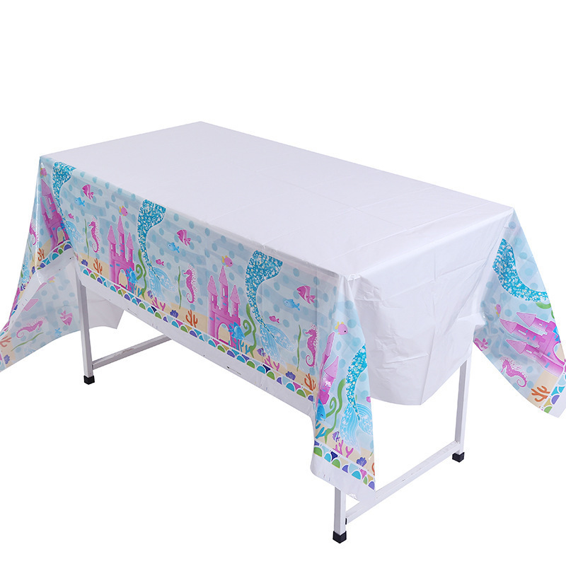 Different Color disposable pe rectangular plastic Eco Friendly 180cm*108cm tablecloth for party decoration/