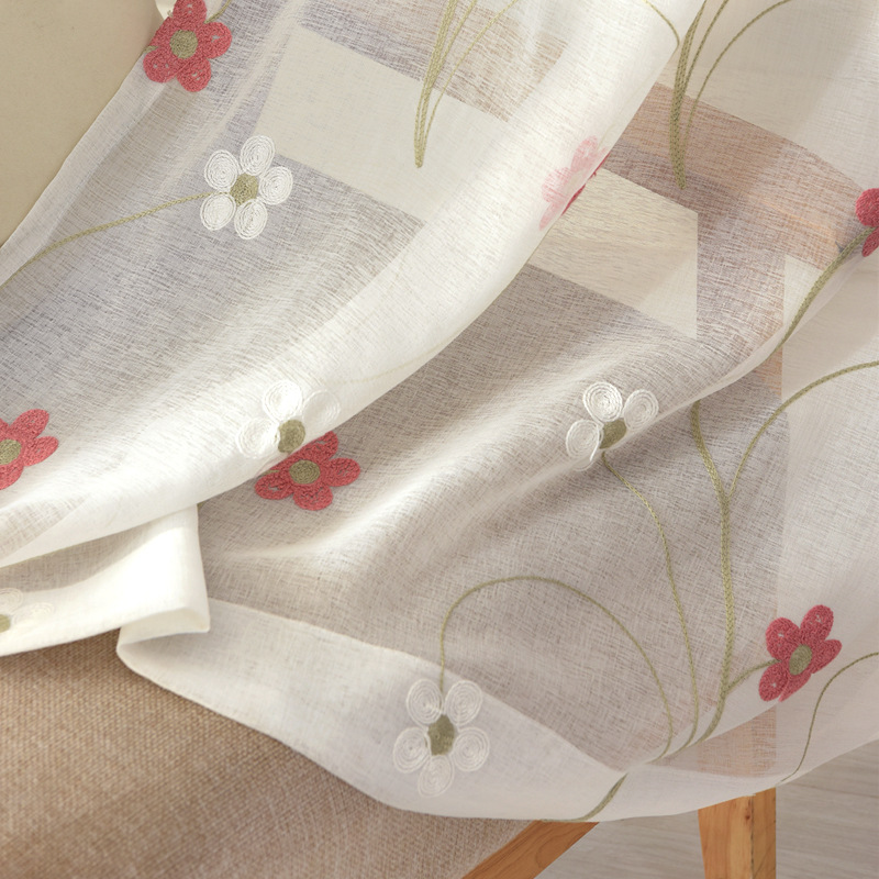 design 2019 wholesale blackout window curtain embroidered tulle already made 100 polyester livingroom curtains pink ones