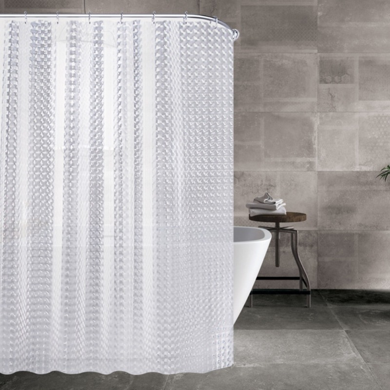 3D Waterproof PEVA Shower Curtains Bathroom Curtains With Hooks Transparent White Clear Bathroom Luxury Bath Curtains/