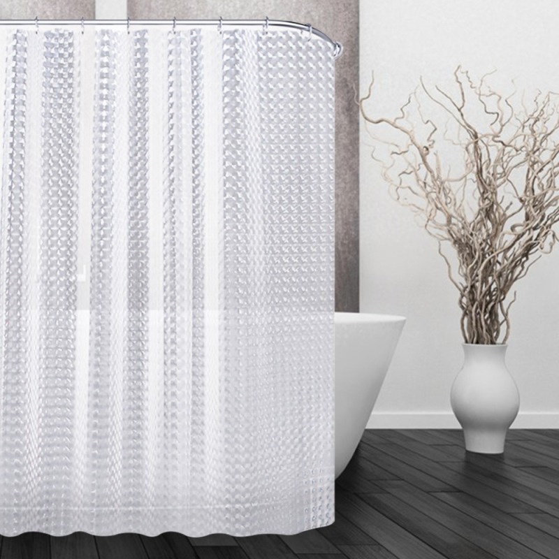 3D Waterproof PEVA Shower Curtains Bathroom Curtains With Hooks Transparent White Clear Bathroom Luxury Bath Curtains/