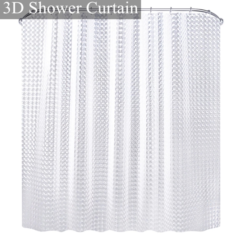 3D Waterproof PEVA Shower Curtains Bathroom Curtains With Hooks Transparent White Clear Bathroom Luxury Bath Curtains/