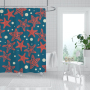 Cheap Ocean Theme Starfish Conch Decorative Bathroom 100% Polyester Shower Curtain,  Waterproof Shower Curtain/