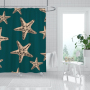Cheap Ocean Theme Starfish Conch Decorative Bathroom 100% Polyester Shower Curtain,  Waterproof Shower Curtain/