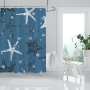 Cheap Ocean Theme Starfish Conch Decorative Bathroom 100% Polyester Shower Curtain,  Waterproof Shower Curtain/