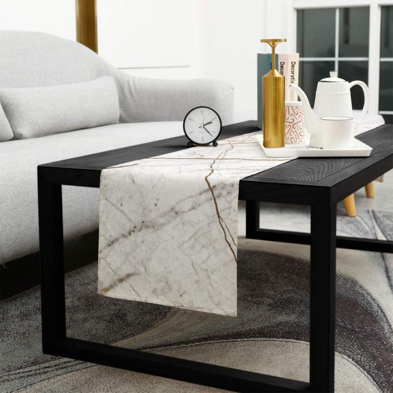 Waterproof table runner Marble 13 Inch x36 Inch waterproof table runner  for Dining Room Kitchen Party Decor
