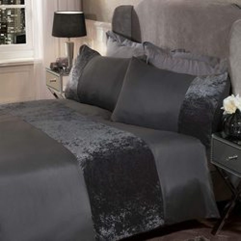 Single/Double/King/Super King size hotel bedding set with Crushed Velvet Panel Band Luxury Duvet Cover with Multiple designs