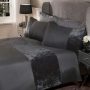 Single/Double/King/Super King size hotel bedding set with Crushed Velvet Panel Band Luxury Duvet Cover with Multiple designs