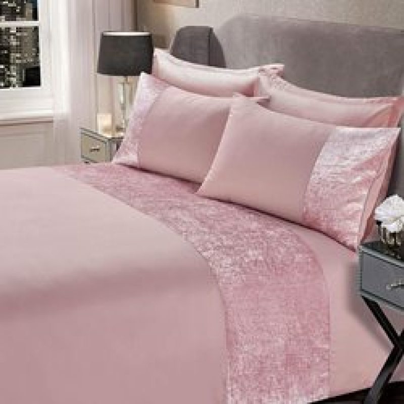Single/Double/King/Super King size hotel bedding set with Crushed Velvet Panel Band Luxury Duvet Cover with Multiple designs