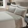 Single/Double/King/Super King size hotel bedding set with Crushed Velvet Panel Band Luxury Duvet Cover with Multiple designs