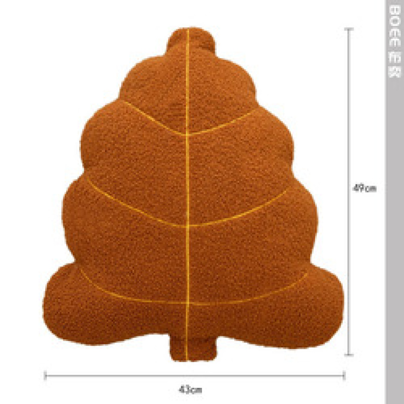 Amazon Hot Deals PP cotton plush wool 43*49cm embroider Bed decoration leaf shape creative pillow 2pcs for living room sofa
