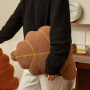 Amazon Hot Deals PP cotton plush wool 43*49cm embroider Bed decoration leaf shape creative pillow 2pcs for living room sofa