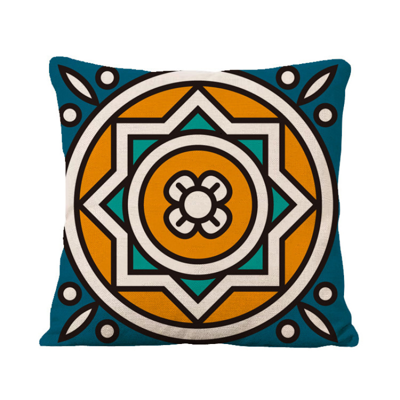 New Bohemian Ethnic Style Linen Printed Car Sofa Cushion Cover /