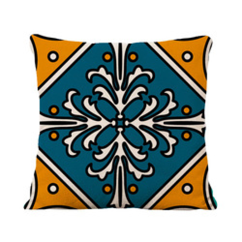 New Bohemian Ethnic Style Linen Printed Car Sofa Cushion Cover /