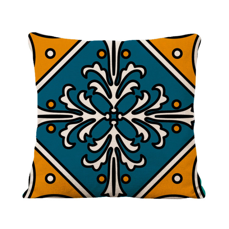 New Bohemian Ethnic Style Linen Printed Car Sofa Cushion Cover /