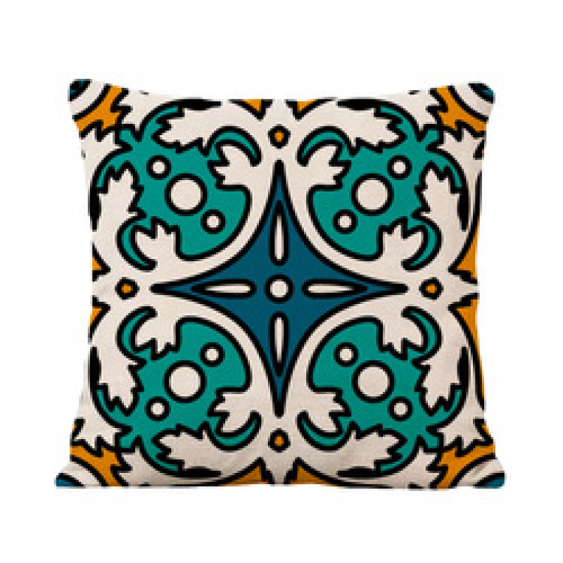 New Bohemian Ethnic Style Linen Printed Car Sofa Cushion Cover /
