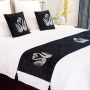 European Table Runner Cushion Cover, Upscale Hotel Velvet Fabric Rhinestone Cushions And Bed Runners/