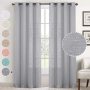 New Natural Linen Sheer Curtains Bedroom Living Room Textured Open Weave Linen Semi Sheer Curtain , Grommet Sheer Curtain/