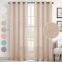 New Natural Linen Sheer Curtains Bedroom Living Room Textured Open Weave Linen Semi Sheer Curtain , Grommet Sheer Curtain/