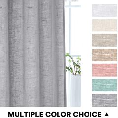 New Natural Linen Sheer Curtains Bedroom Living Room Textured Open Weave Linen Semi Sheer Curtain , Grommet Sheer Curtain/